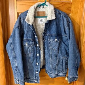 Denim shearling jacket